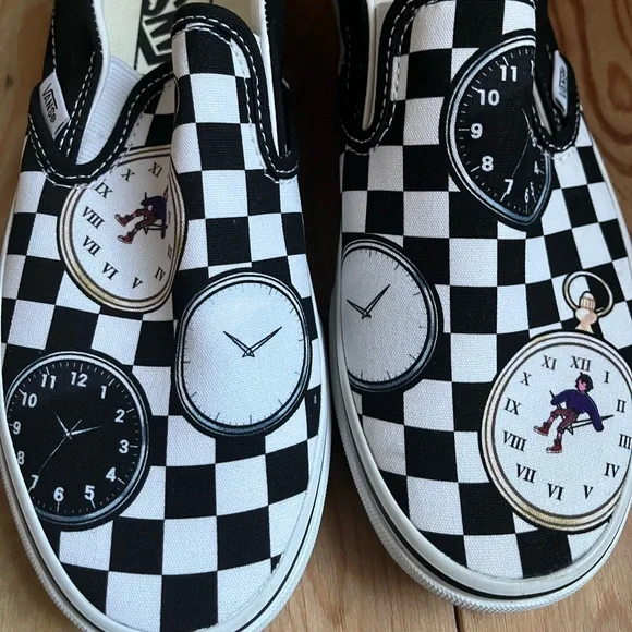 Vans Karl jacobs Clock Pattern Checkered Slip-On Sneakers